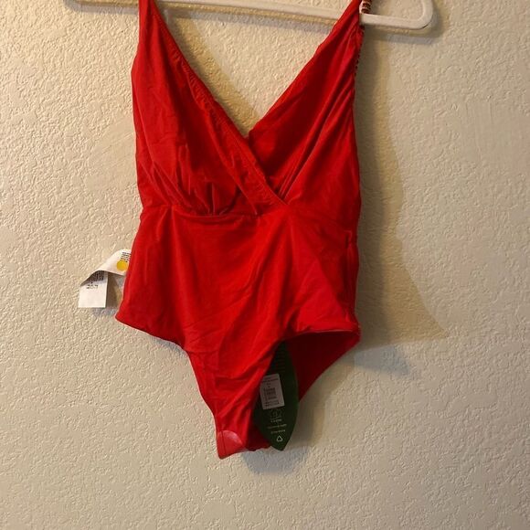 NWT FARM Rio Beaded Strap One-Piece Swimsuit in red.  Size Small - Picture 10 of 12